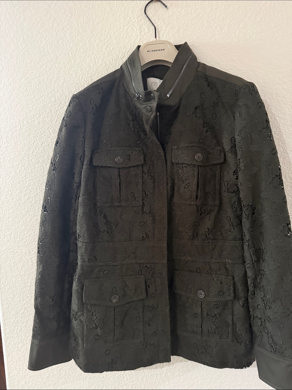 Nordstrom Black Lace Military Field Jacket
